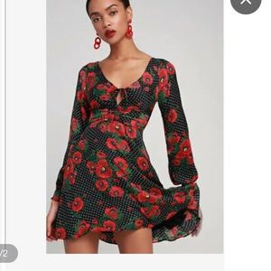Free people Poppy mini dress long sleeved